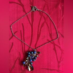 925 Elegant Blue Beaded Necklace
